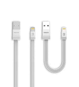 Conjunto de cabos relâmpago USB Remax Tengy 2x 1M  -  16CM branco
