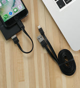 Conjunto de cabos relâmpago USB Remax Tengy 2x 1M  -  16CM preto