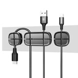 Baseus Cross Peas autoadesivo Cable Organizer Cable Clipe preto (ACTDJ-01)