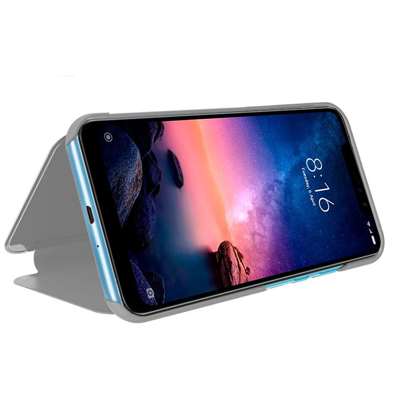 Capa Flip Xiaomi Redmi Note 6 Pro Clear View Silver
