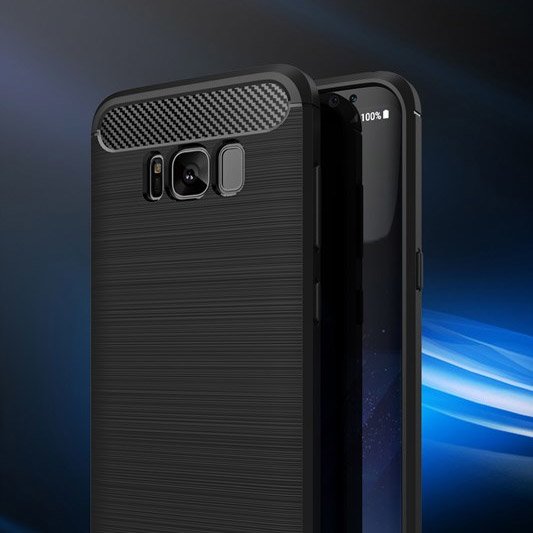 Capa carbono Capa flexível de TPU para Samsung Galaxy S8 G950 preta