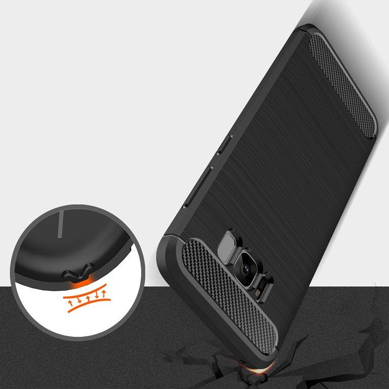 Capa carbono Capa flexível de TPU para Samsung Galaxy S8 G950 preta