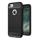 Capa carbono Capa flexível TPU para iPhone 8 - 7 preto