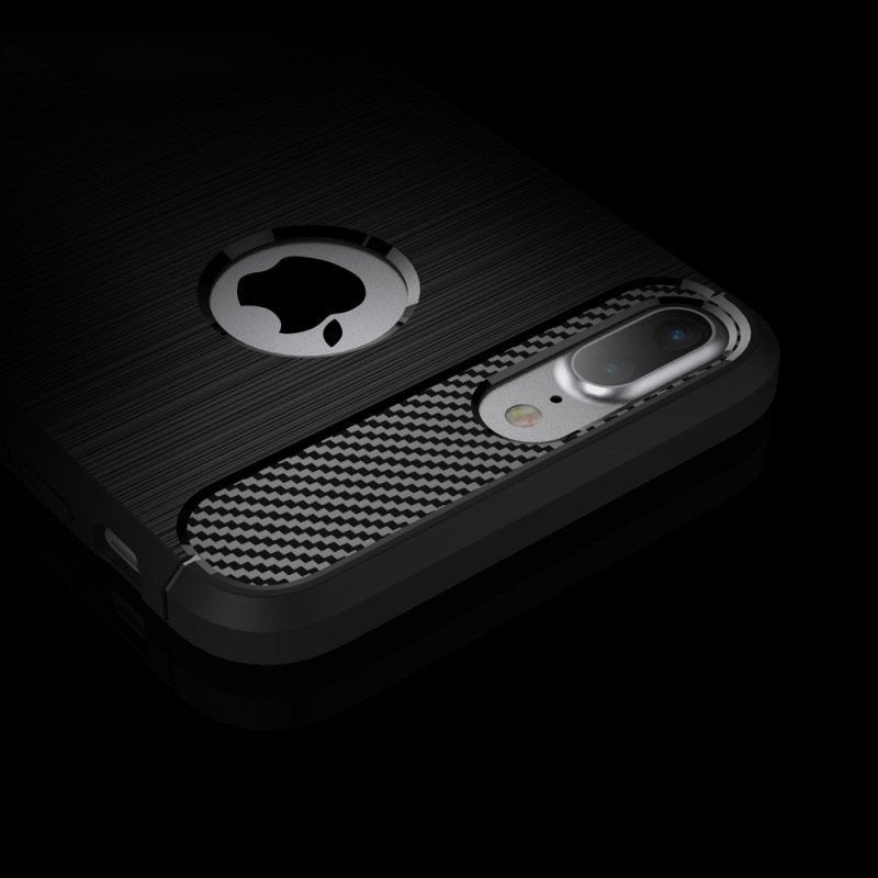 Capa carbono Capa flexível TPU para iPhone 8 - 7 preto