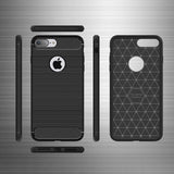 Capa carbono Capa flexível TPU para iPhone 8 - 7 preto