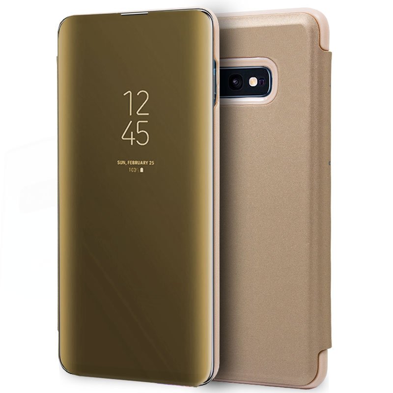 Capa Flip Samsung G970 Galaxy S10e Clear View Gold