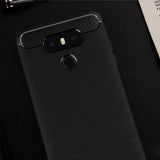 Capa carbono Capa flexível de TPU para LG G6 H870 preta