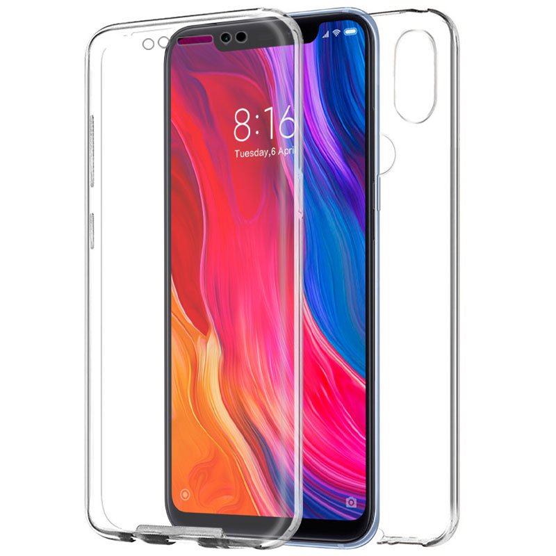 Capa silicone Xiaomi Mi 8 / Mi 8 Pro 3D (frente e verso transparentes)