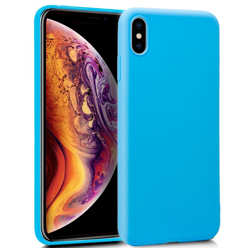 Capa silicone para iPhone XS Max (azul claro)