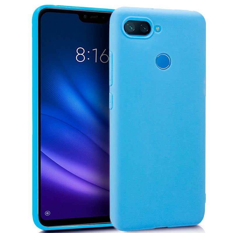 Capa Silicone para Xiaomi Mi 8 Lite (Azul Claro)