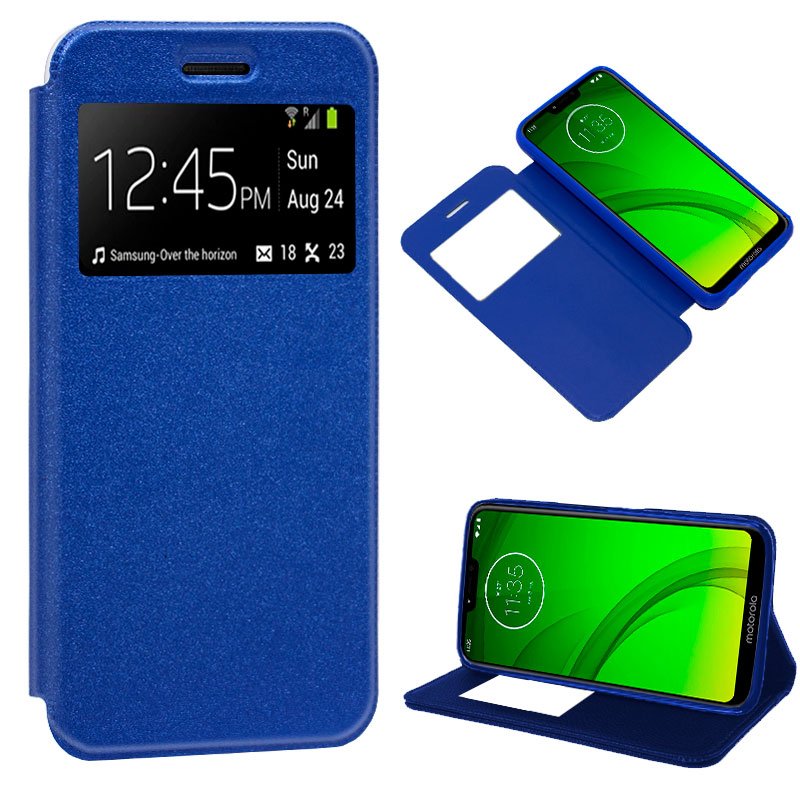 Capa Flip Motorola Moto G7 / G7 Plus Plain Blue