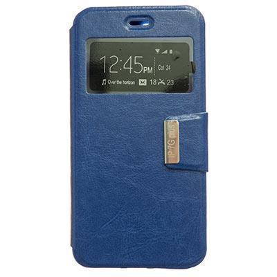 Capa de Pele iPhone 7 / iPhone 8 Livro com Janela S-View Cor Azul