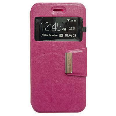 Capa de Pele iPhone 7 / iPhone 8 Livro com Janela S-View Cor Rosa