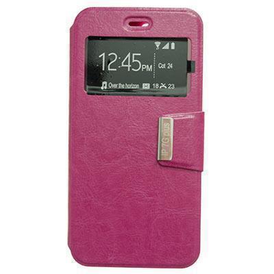 Capa de Pele iPhone 7 Plus / iPhone 8 Plus Livro com Janela S-View Cor Rosa