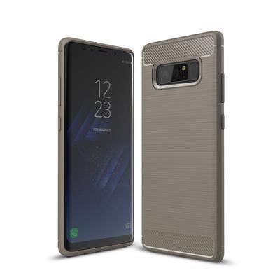 Capa Silicone Samsung Galaxy Note 8 Fibra de Carbono Cinzento
