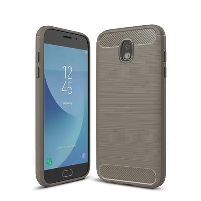 Capa Silicone Samsung Galaxy J5 (2017) Fibra de Carbono Cinzento