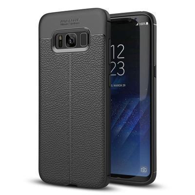 Capa Silicone Samsung Galaxy S8 G950 Alta Proteção e Inserciones Simil Pele Preto