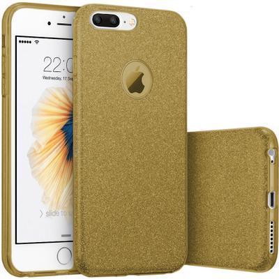 Capa Silicone Gel iPhone 7 Plus Brilho Dourado