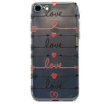 Capa Silicone Gel iPhone 7 Plus / iPhone 8 Plus Flechas Love