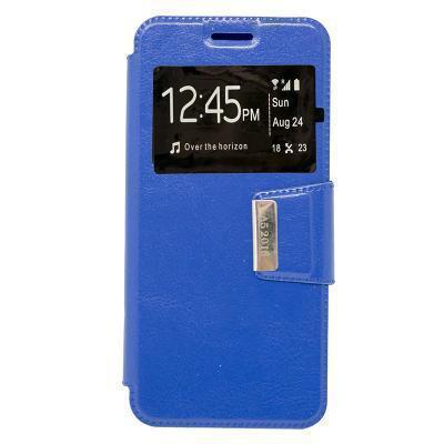 Capa de Pele Samsung Galaxy A8 Livro com Janela S-View Azul