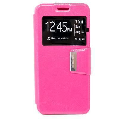 Capa de Pele Samsung Galaxy A8 Livro com Janela S-View Rosa
