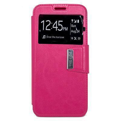Capa de Pele Huawei P20 Lite Livro com Janela S-View Rosa
