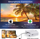 Mini Projetor Portátil 8500 Lumens Bluetooth Full HD 1080P HDMI/AV/USB/VGA