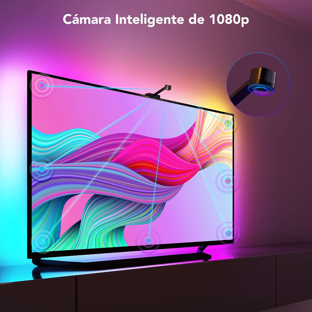 Govee DreamView Fita LED 5m com Câmara para TV 75" a 85" Compatível com Alexa e Google Assistent