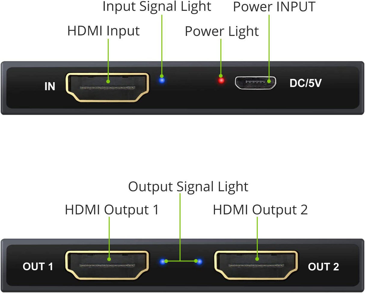 Splitter HDMI 1x2 Ultra HD 4K Slim