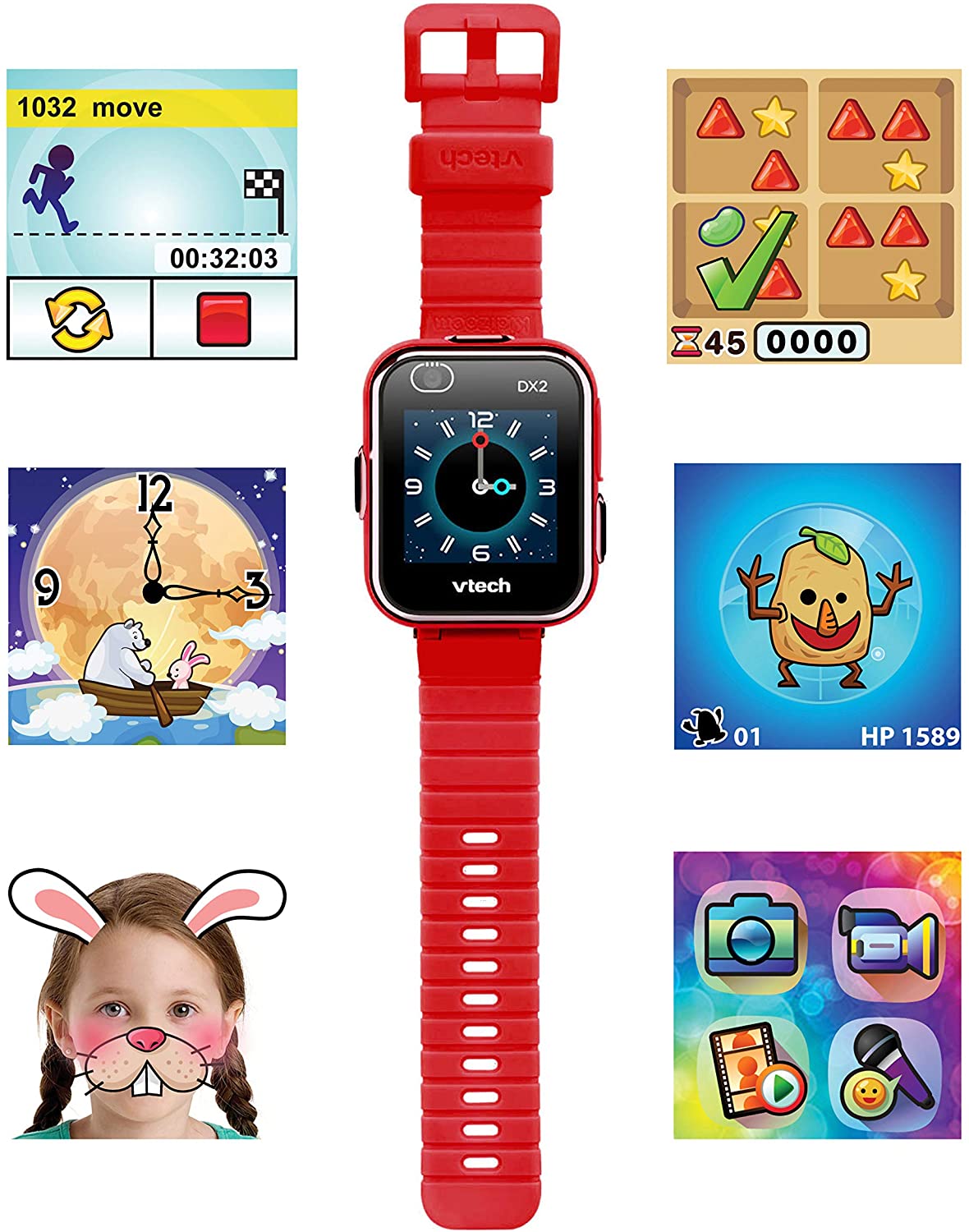 VTech Kidizoom Smartwatch DX2 - Selfie Dual Câmara Vermelho ( ESPANHOL )