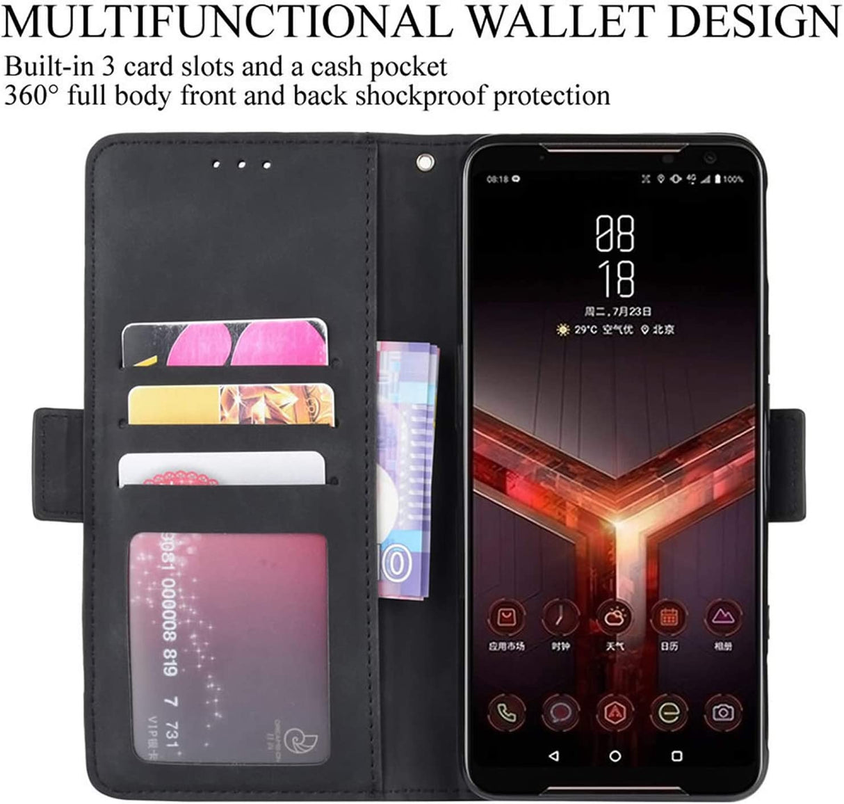 Capa Carteira Tipo Livro para Asus ROG Phone II ZS660KL