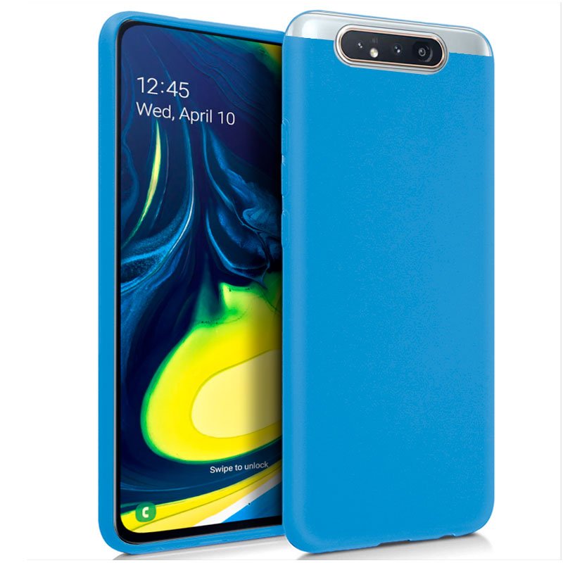Capa Silicone Samsung A805 Galaxy A80 (Azul Claro)