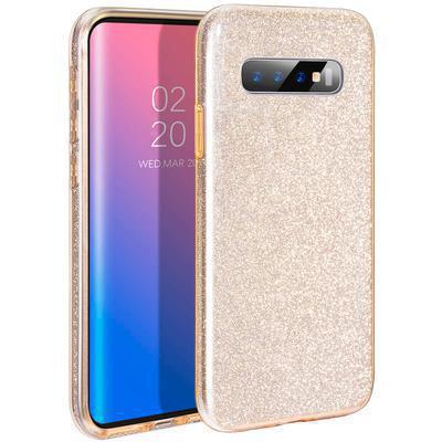 Capa Silicone Gel Samsung Galaxy S10+ Brilho Dourado