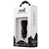 Universal Dual Input USB Car Charger COOL Preto 2,4 Amp