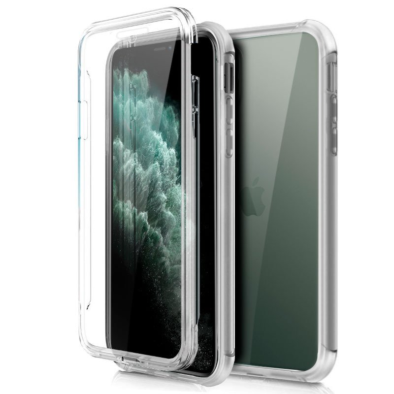 Capa silicone 3D para iPhone 11 Pro Max (frente e verso transparentes)