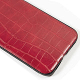 Capa couro vermelha para iPhone 11 Pro Max Crocodile