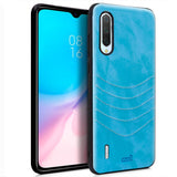 Capa Couro para Xiaomi Mi 9 Lite Bordada Azul Claro