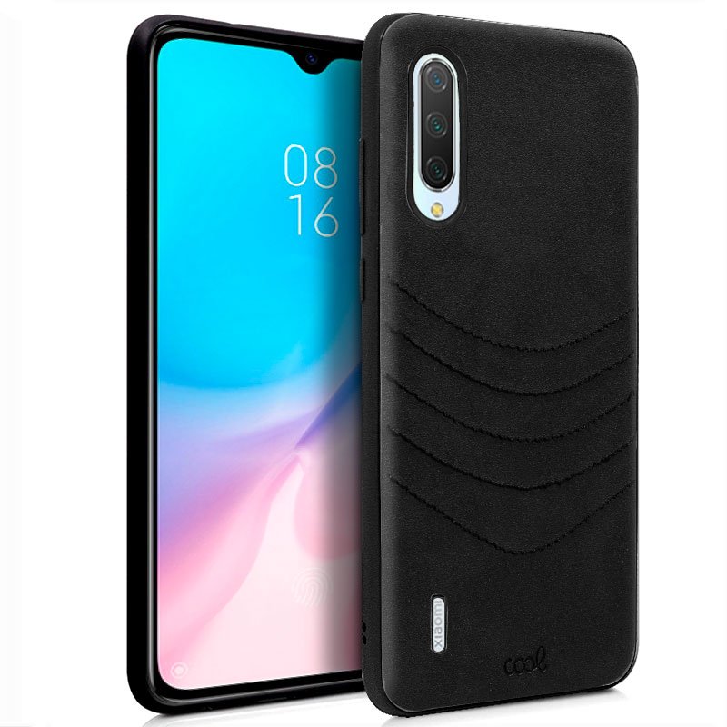 Capa Couro para Xiaomi Mi 9 Lite Bordada em Preto