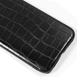 Capa em pele de crocodilo preto para iPhone 11 Pro Max