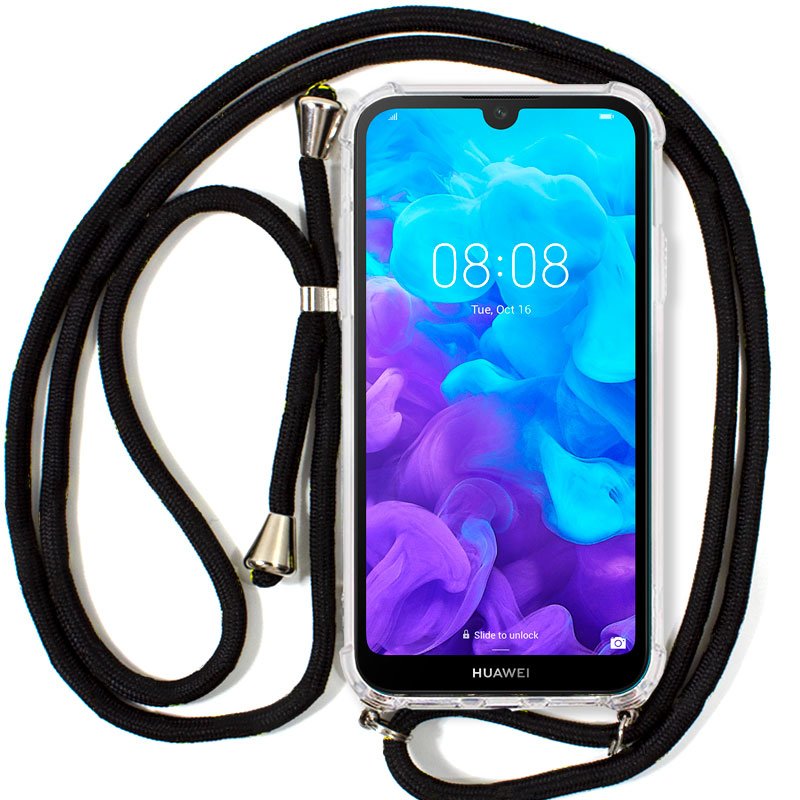 Capa Huawei Y5 2019 Anti Choque Preto com Cordão