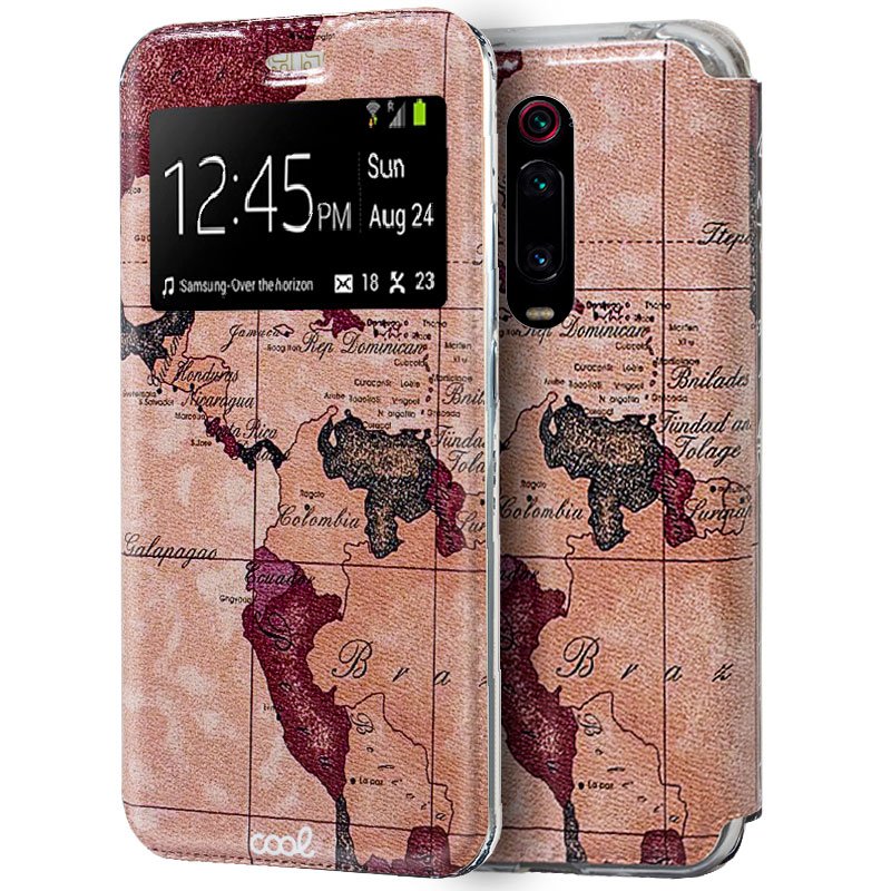 Capa Flip Cover Xiaomi Mi 9T / Mi 9T Pro Desenhos Mapa
