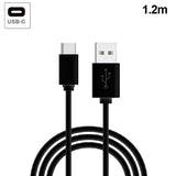 Cabo USB compatível Universal TYPE-C (1,2 metros) Preto
