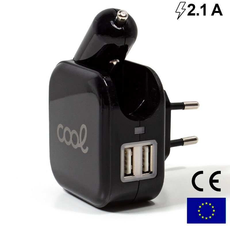 Carregador Universal 2x USB + Carregador de Carro (2,1 A)