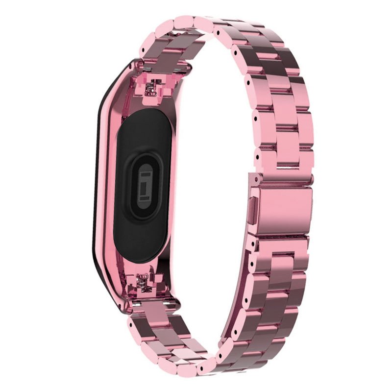 Bracelete Pulseira Xiaomi Mi Band 4/3 Aço Rosa