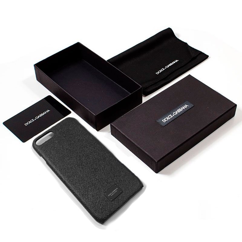 Capa para iPhone 7 Plus / iPhone 8 Plus Dolce Gabbana em relevo preto