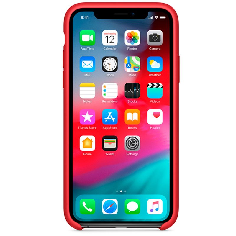 Capa silicone original para iPhone X / iPhone XS VERMELHA