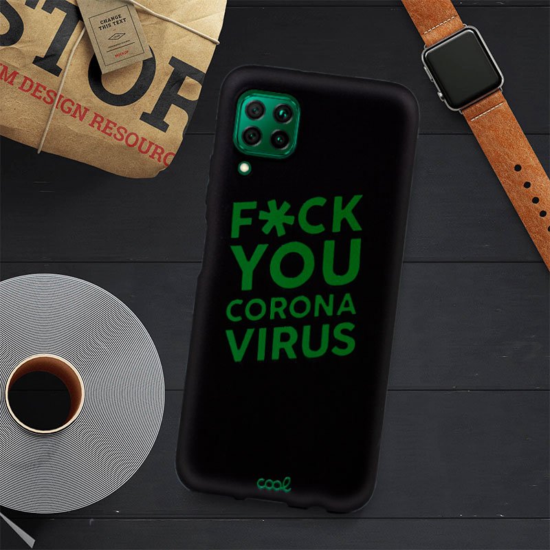 Capa Huawei P40 Lite COOL Coronavirus Preto