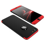 Capa de proteção GKK 360 frontal e traseira Capa de corpo inteiro Apple iPhone 8 - 7 preto e vermelho