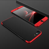 Capa de proteção GKK 360 frontal e traseira Capa de corpo inteiro Apple iPhone 8 - 7 preto e vermelho