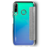 Capa Flip Huawei P40 Lite E Couro Prateado